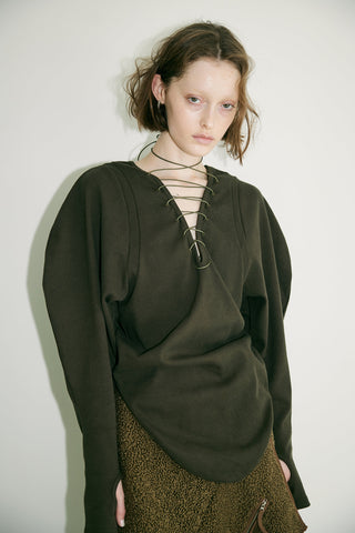 《追加予約》FOLD LACE UP TOPS