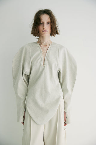 《追加予約》FOLD LACE UP TOPS