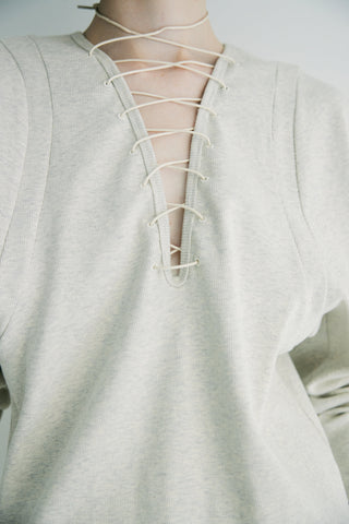 《追加予約》FOLD LACE UP TOPS