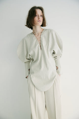 《追加予約》FOLD LACE UP TOPS