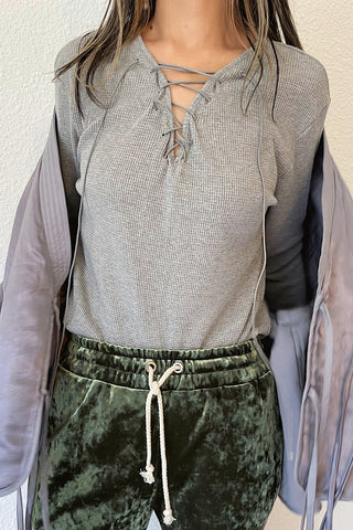 LACE UP THERMAL TOPS