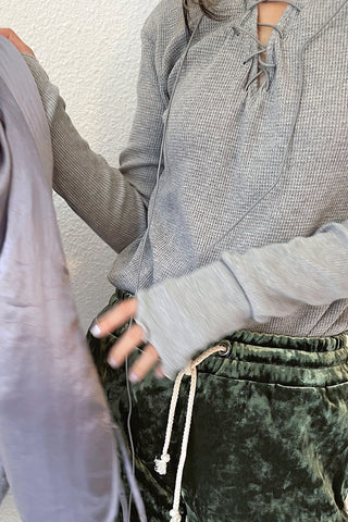 LACE UP THERMAL TOPS