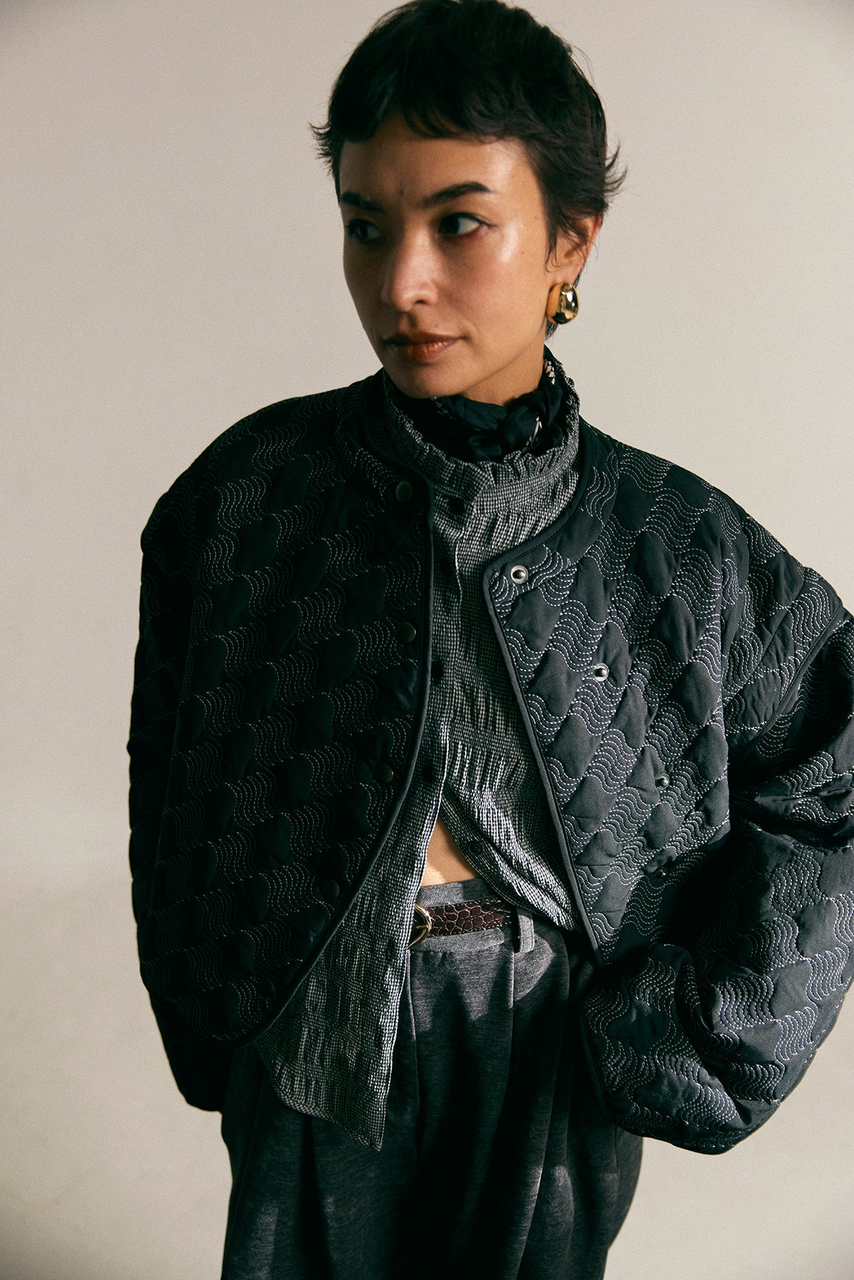 CRESCENT & WAVE QUILTING JACKET