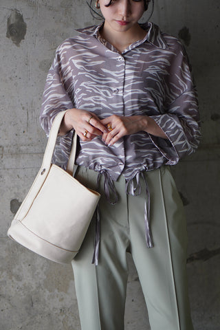 《ARCHIVE SALE》SHEER ZEBRA SHIRRING SHIRT (40%OFF)