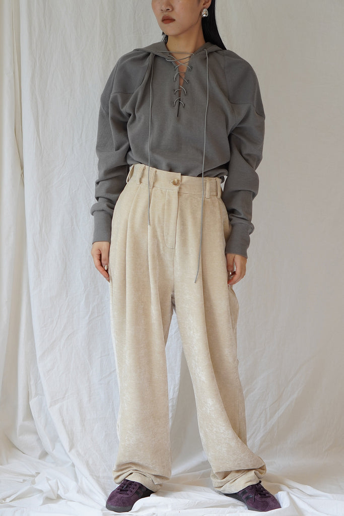 スペシャルショップ solov SOLOV VELOUR FREAK TUCK PANTS 大人気 - パンツ