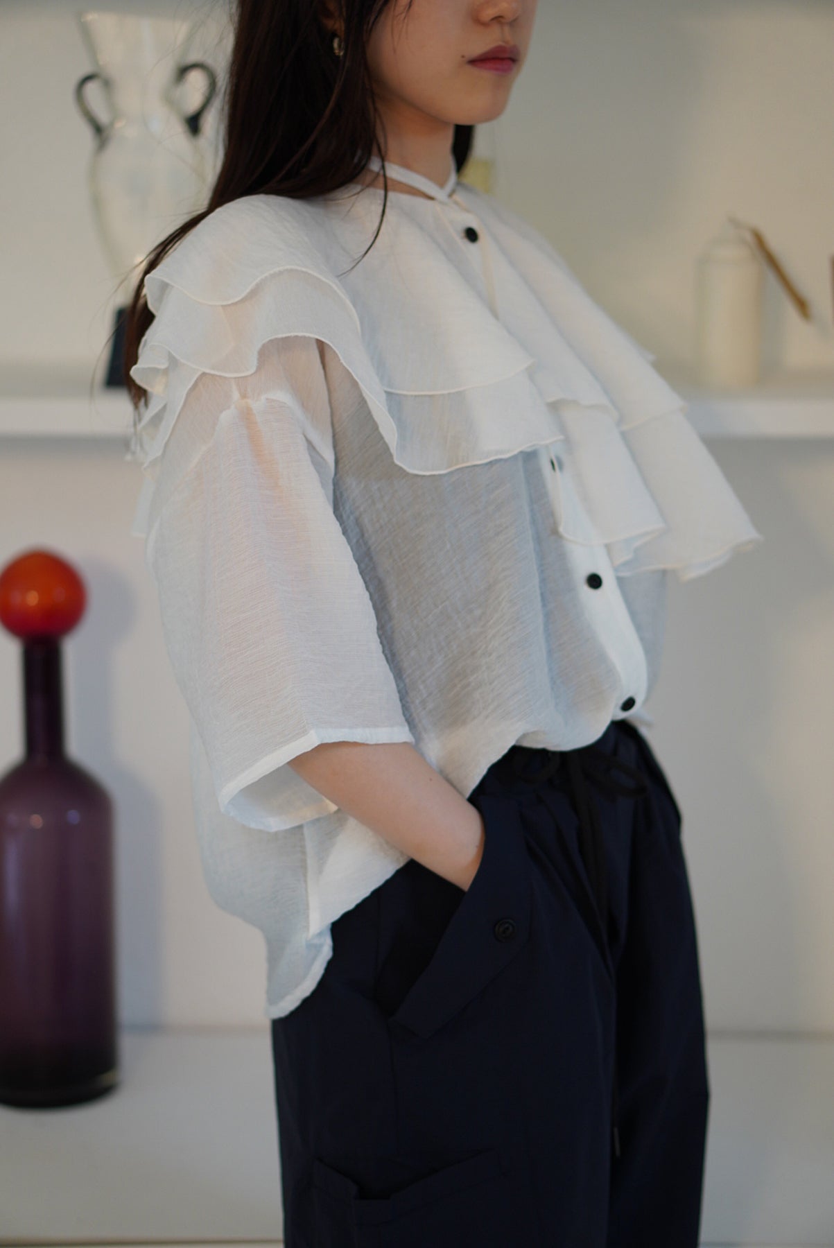SALE》LAYERED FRILL BLOUSE (40%OFF) – SOLOV