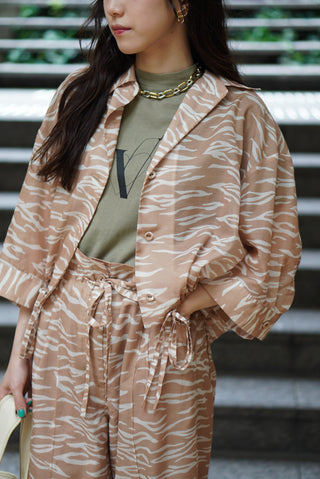 《ARCHIVE SALE》SHEER ZEBRA SHIRRING SHIRT (40%OFF)