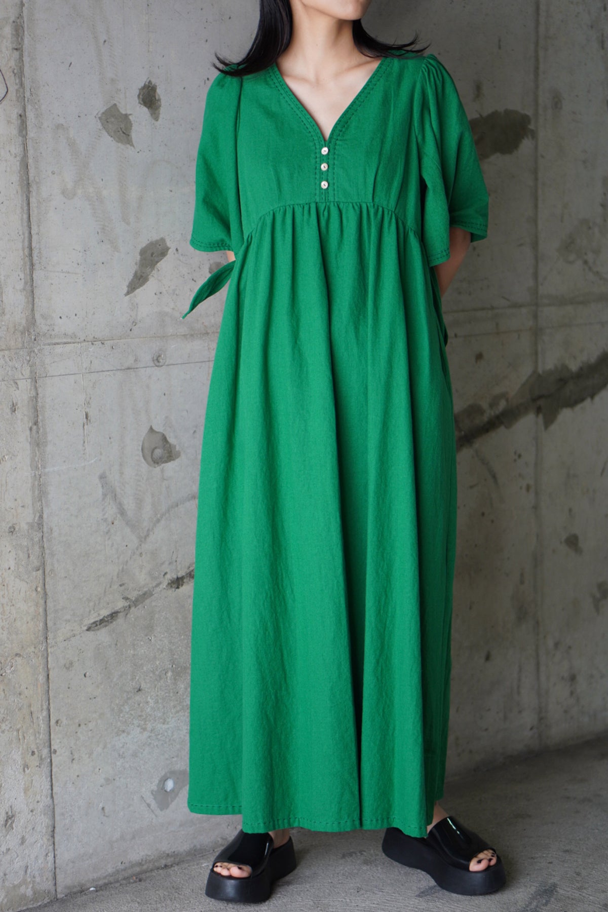 最終お値下げSolov LINEN KNOT DRESS ワンピース