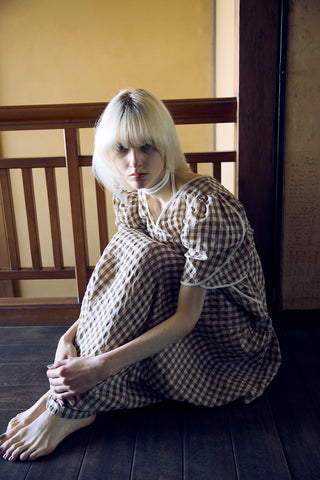 GINGHAM TRIM DRESS