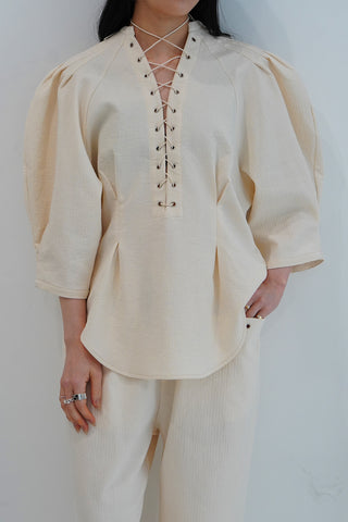《予約》BREEZE LACE-UP BLOUSE