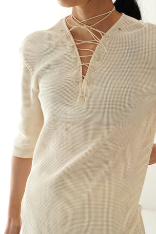 《予約》LACE-UP THERMAL 1/2 SLEEVE