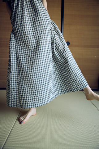 GINGHAM TRIM DRESS