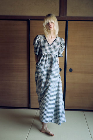 GINGHAM TRIM DRESS