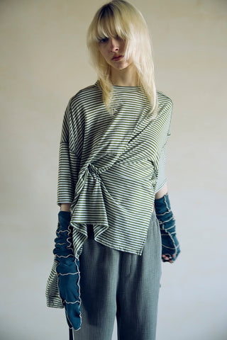 《予約》SLIT SLEEVE BORDER TOP