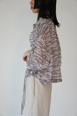 《ARCHIVE SALE》SHEER ZEBRA SHIRRING SHIRT (40%OFF)