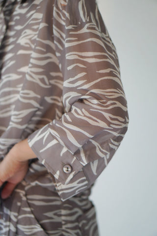 《ARCHIVE SALE》SHEER ZEBRA SHIRRING SHIRT (40%OFF)