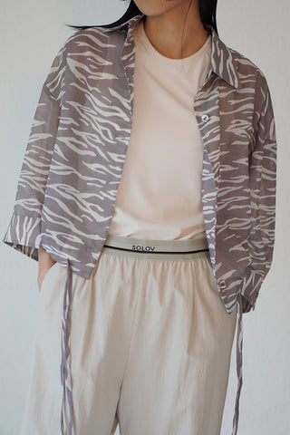 《ARCHIVE SALE》SHEER ZEBRA SHIRRING SHIRT (40%OFF)