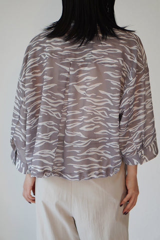 《ARCHIVE SALE》SHEER ZEBRA SHIRRING SHIRT (40%OFF)