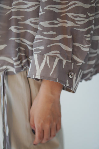 《ARCHIVE SALE》SHEER ZEBRA SHIRRING SHIRT (40%OFF)