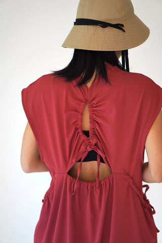 SHIRRING SWIM DRESS