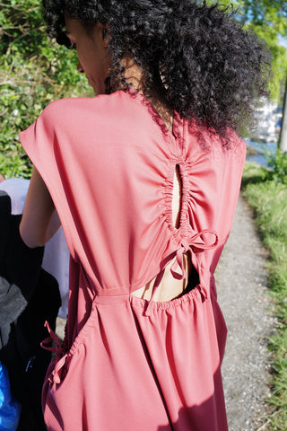 SHIRRING SWIM DRESS