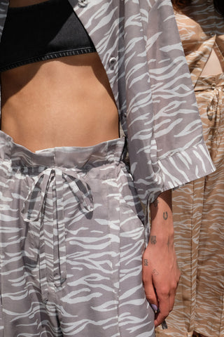 《ARCHIVE SALE》SHEER ZEBRA SHIRRING SHIRT (40%OFF)
