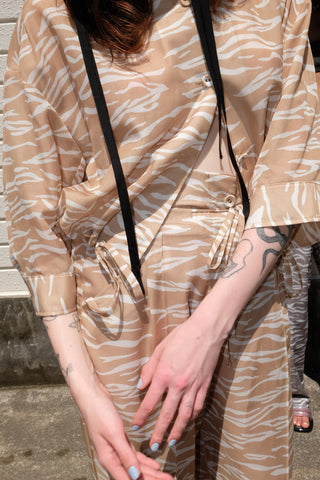 《ARCHIVE SALE》SHEER ZEBRA SHIRRING SHIRT (40%OFF)