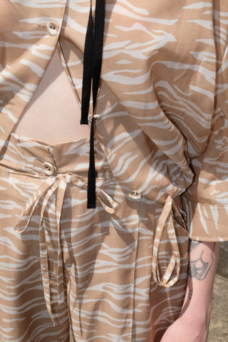 《ARCHIVE SALE》SHEER ZEBRA SHIRRING SHIRT (40%OFF)