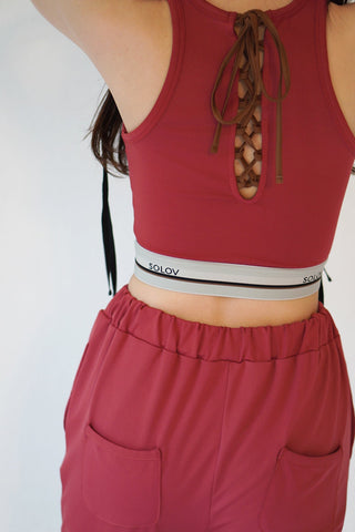 LACE UP SWIM TANK