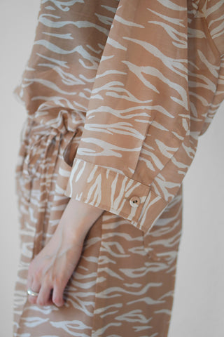 《ARCHIVE SALE》SHEER ZEBRA SHIRRING SHIRT (40%OFF)