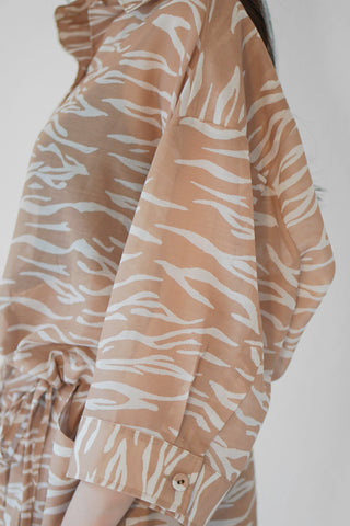 《ARCHIVE SALE》SHEER ZEBRA SHIRRING SHIRT (40%OFF)