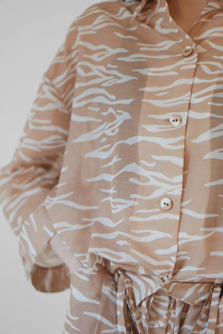 《ARCHIVE SALE》SHEER ZEBRA SHIRRING SHIRT (40%OFF)