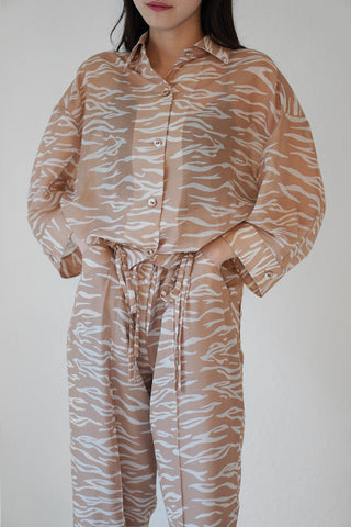 《ARCHIVE SALE》SHEER ZEBRA SHIRRING SHIRT (40%OFF)