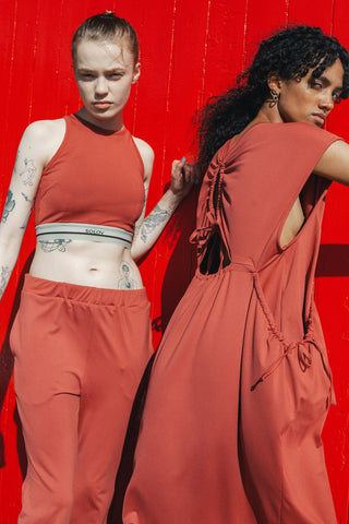 SHIRRING SWIM DRESS