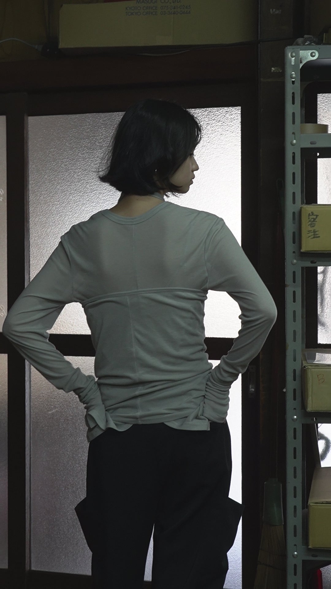SOLOV FLOAT SHEER LONG TEE キャミセット